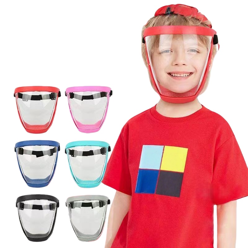 Kids Face Mask - หน้ากากป้องกันใบหน้าสำหรับเด็กแบบโปร่งใส ป้องกันฝุ่นและหมอก พร้อมแว่นตาป้องกันความคมชัดสูงสำหรับเด็ก หน้ากากป้องกันแบบสวมศีรษะ