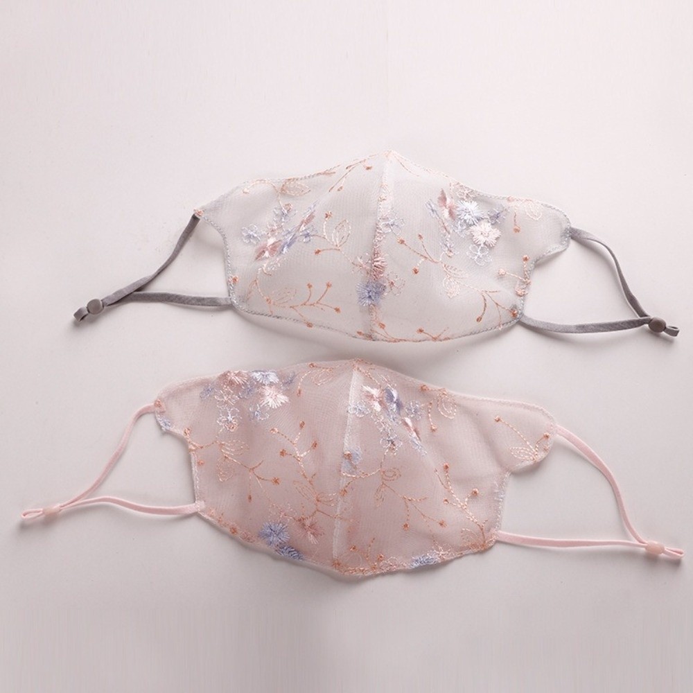หน้ากากปักลายดอกไม้แบบคลาสสิก  - Cloth Face Mask Washable บทวิจารณ์และราคา